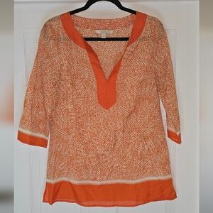 Banana Republic Orange Patterned Tunic